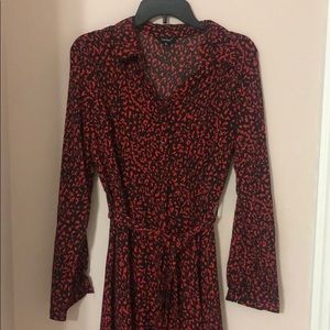 Animal print button up dress
